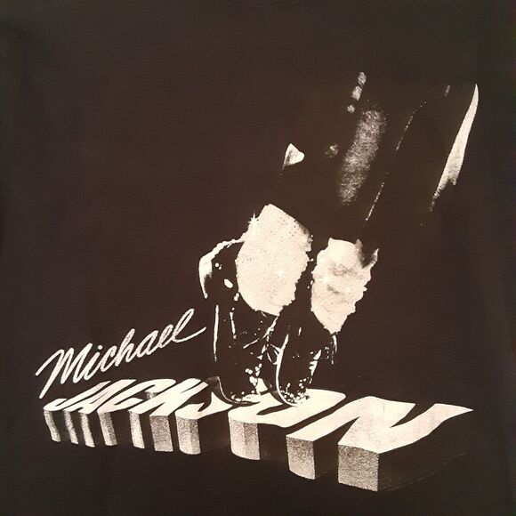 Vtg Michael Jackson Adult Womens XS Black Short Sleeve T Shirt Band Tee - Picture 2 of 6